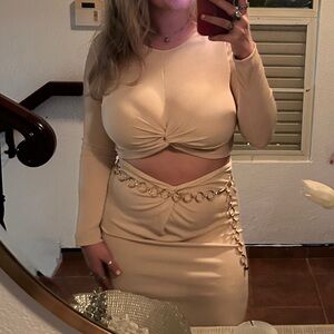 Chic Cream Skirt Set